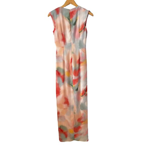 Boston Proper Waterfall Cap Sleeve Flowy Maxi Dress Pink Blue Green Womens 2 - Picture 7 of 10